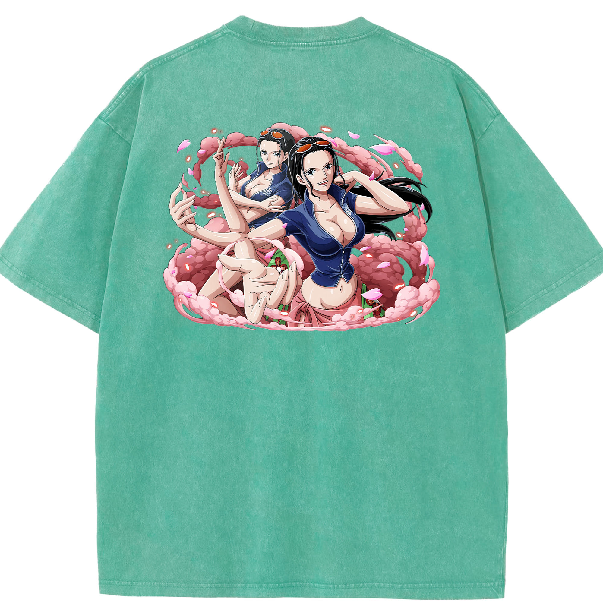 ワンピース ニコ・ロビン ONE PIECE Nico Robin 綿100% ヴィンテージ風 半袖Tシャツ（背面プリント）